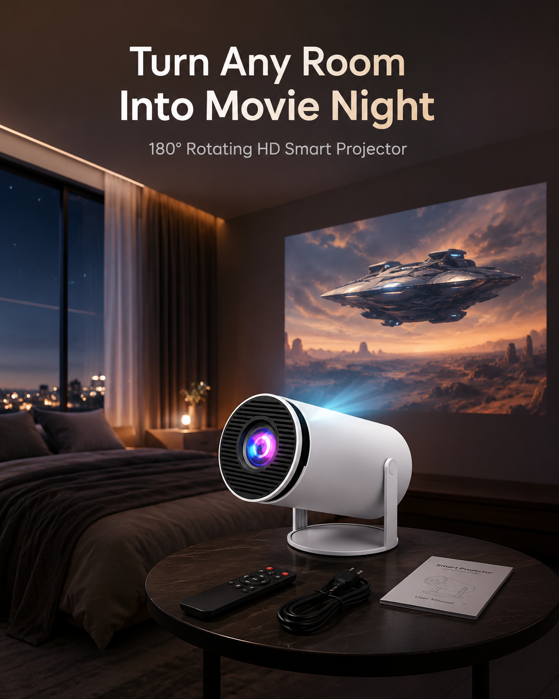OrbitCast 180° HD Smart Projector™