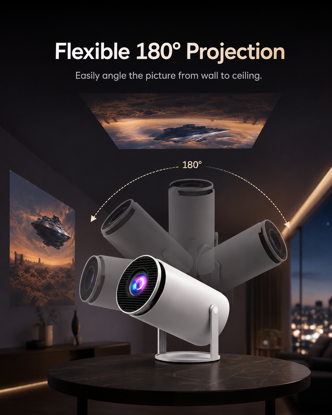 OrbitCast 180° HD Smart Projector™